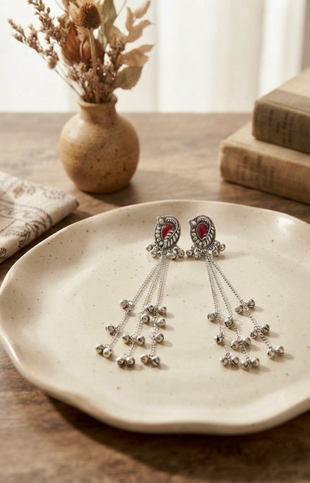 Oxidized Silver Kashmiri Shoulder Dusters
