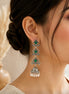 Emerald Monalisa Stacked Dangler Earrings