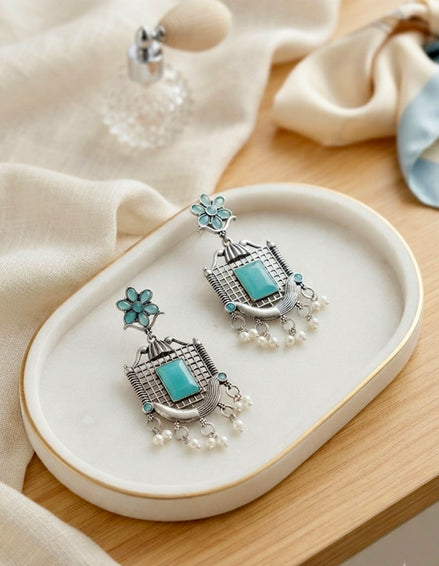 Firoza Floral Jhalar Dangler