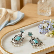 Firoza Floral Jhalar Dangler