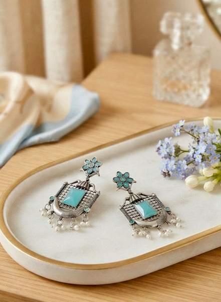 Firoza Floral Jhalar Dangler