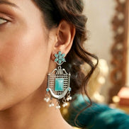Firoza Floral Jhalar Dangler