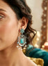Firoza Floral Jhalar Dangler
