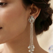 Long Chain Dangler Earrings with Ghungroo Bells