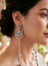 Oxidized Silver Peacock Motif Kashmiri Earrings