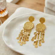 Coin Tassel Earrings