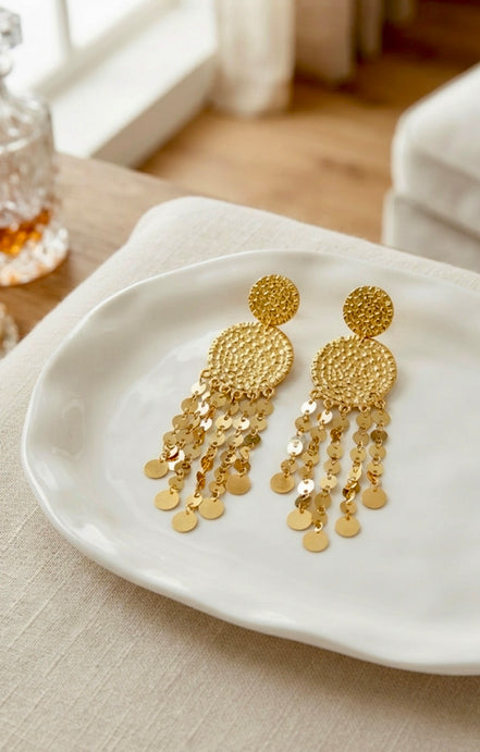 Coin Tassel Earrings