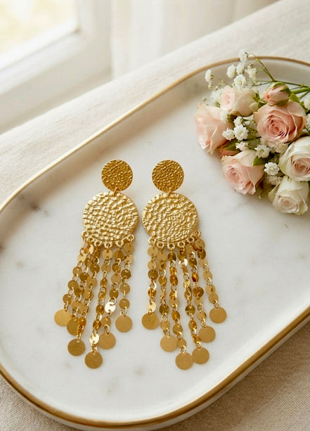 Coin Tassel Earrings