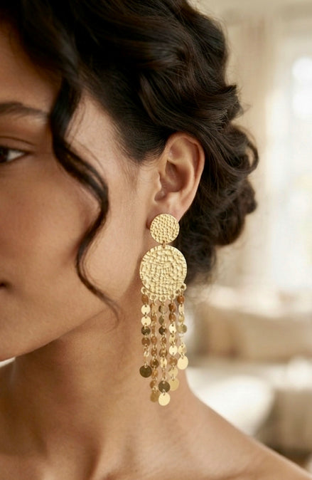 Coin Tassel Earrings