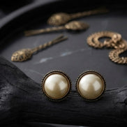 Vintage Pink Pearl Stud Earrings