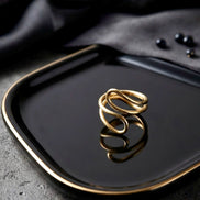 Sculptural Multi-Loop Wave Ring
