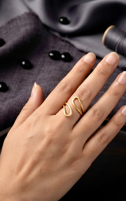 Sculptural Multi-Loop Wave Ring