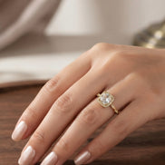 Cushion-Cut Diamond Halo Ring