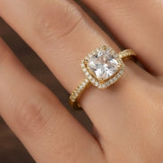 Cushion-Cut Diamond Halo Ring