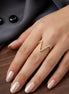 Minimalist Pavé Chevron V-ring