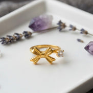 Bow Solitaire Bypass Ring