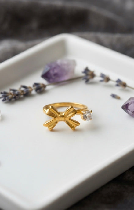 Bow Solitaire Bypass Ring
