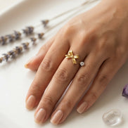 Bow Solitaire Bypass Ring