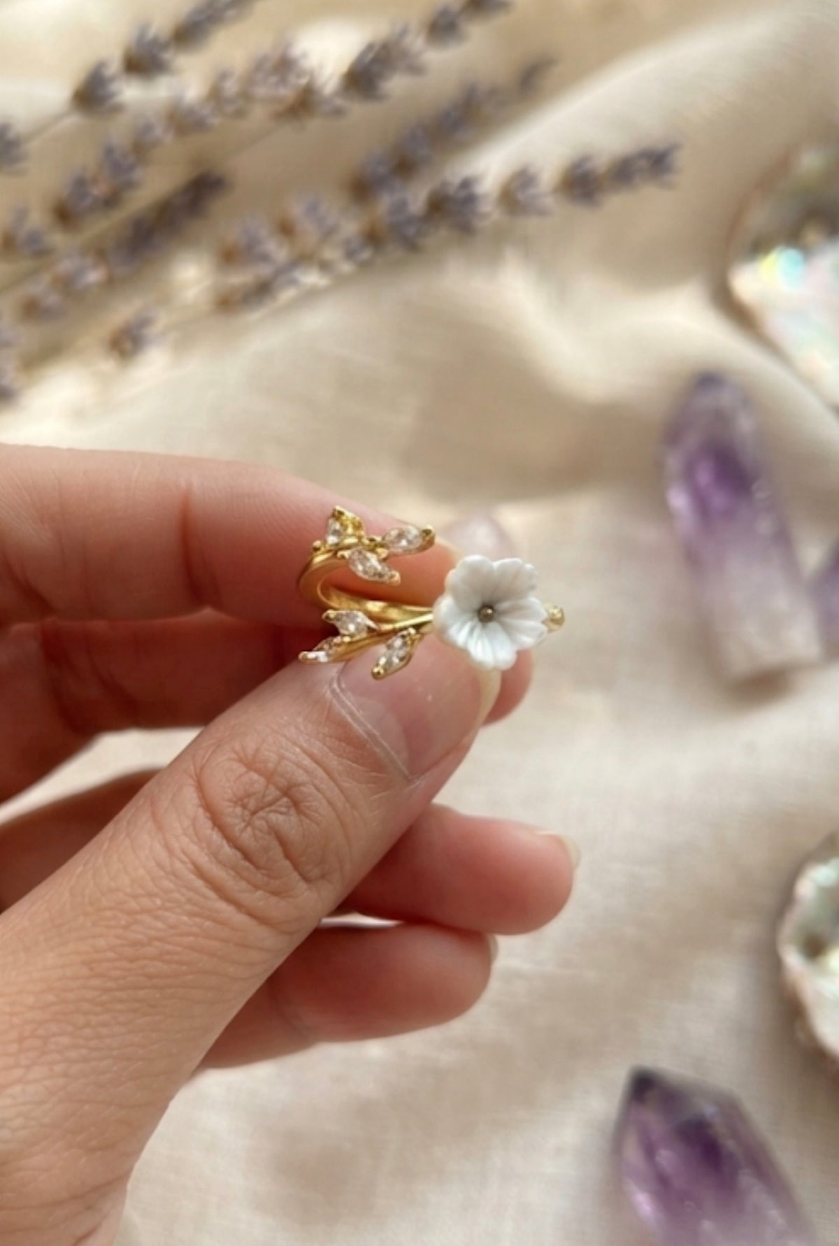 Blossom Leaf Bypass Ring