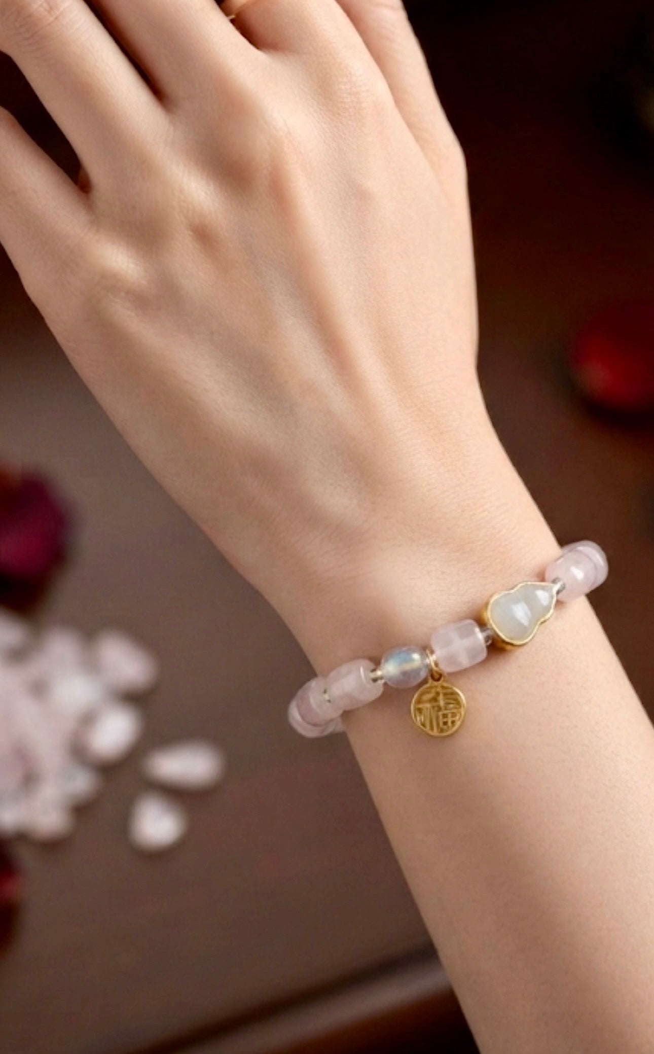 Cute Bunny & Carrot Beaded Charm Bracelet