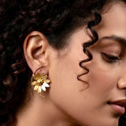Jiaa Sunflower Brass Earrings