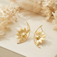 Jiaa Sunflower Brass Earrings