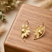 Jiaa Sunflower Brass Earrings
