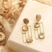 Pearl Geometric Dangler Earrings