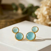 Blue Cat's Eye Dual Stud