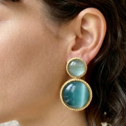 Blue Cat's Eye Dual Stud