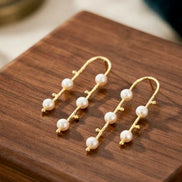 Arc Pearl Handmade Brass Arch Earrings