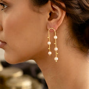 Arc Pearl Handmade Brass Arch Earrings