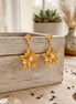 Petal Pearl Drop Stud Earrings