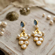 Baroque Pearl Vintage Chandelier Earrings.