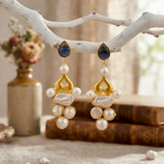 Baroque Pearl Vintage Chandelier Earrings.