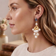 Baroque Pearl Vintage Chandelier Earrings.