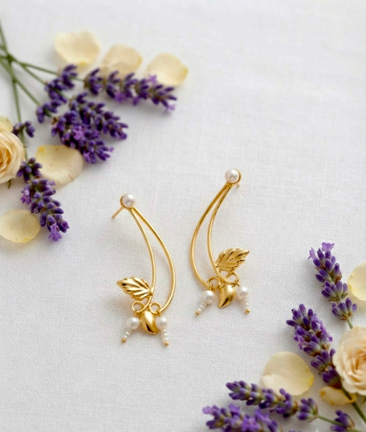 Leaf Handmade Brass Earrings