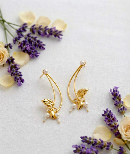 Leaf Handmade Brass Earrings