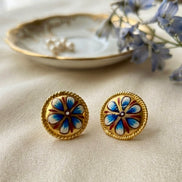 Brass  Blue Studs