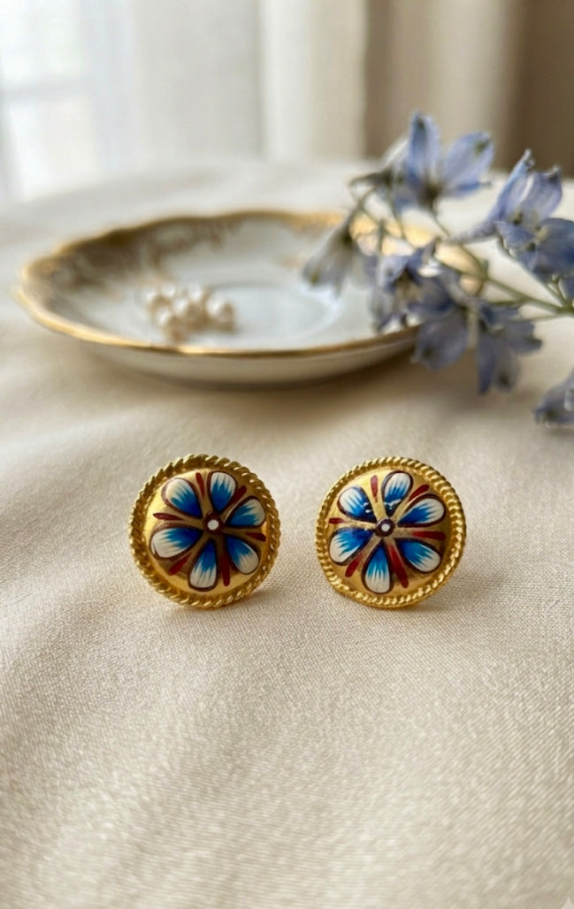 Brass  Blue Studs
