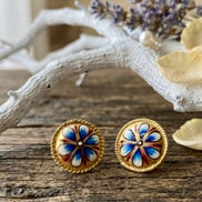 Brass  Blue Studs