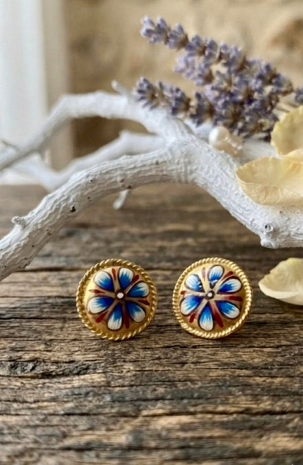 Brass  Blue Studs