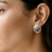 Brass  Blue Studs