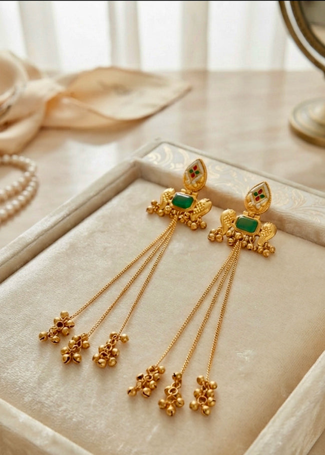 Anokhi Kashmiri Ghungroo Long Chain Earrings.(22 inch)