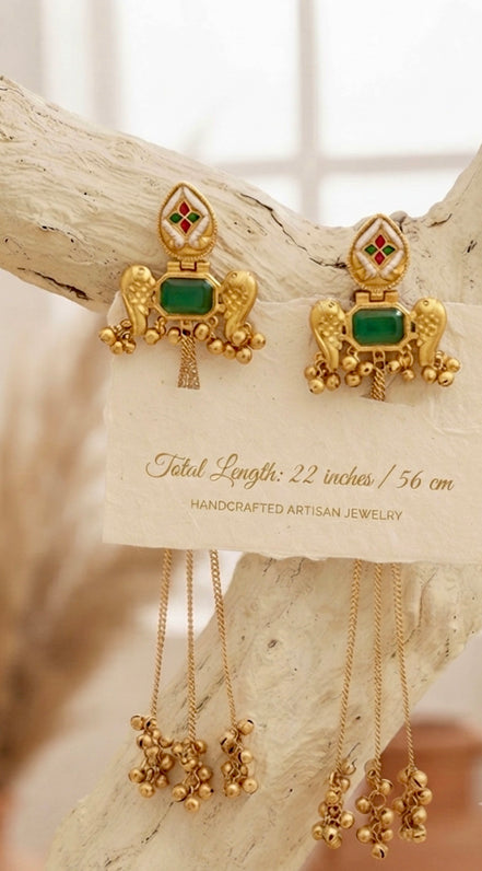 Anokhi Kashmiri Ghungroo Long Chain Earrings.(22 inch)