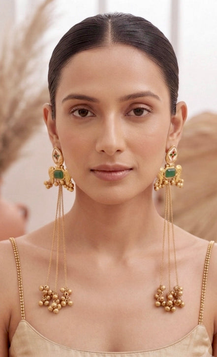 Anokhi Kashmiri Ghungroo Long Chain Earrings.(22 inch)