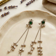 Oxidised Silver Kashmiri Earrings.
