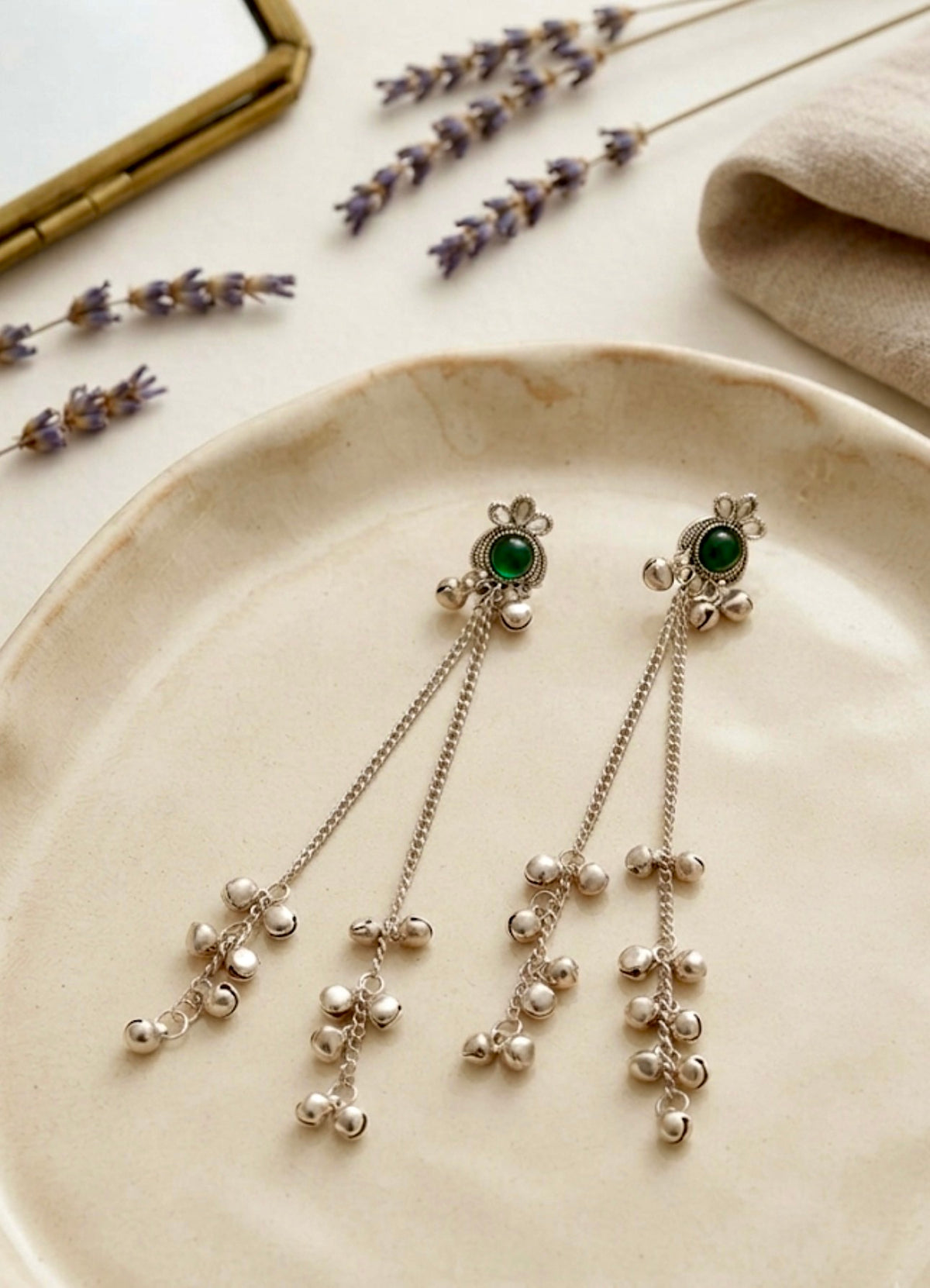 Oxidised Silver Kashmiri Earrings.