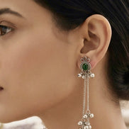 Naomi Oxidised Silver Kashmiri Earrings