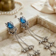 Naomi Oxidised Silver Kashmiri Earrings